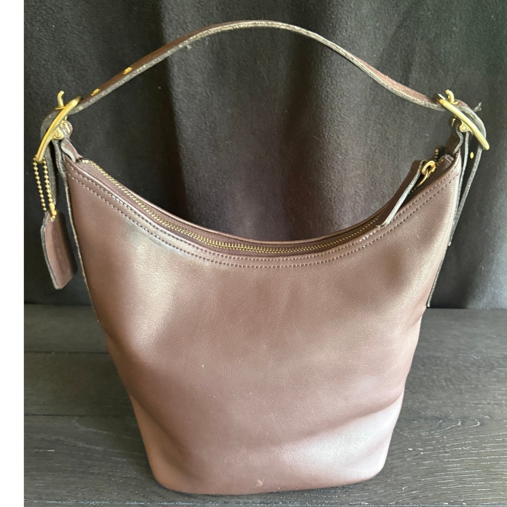 Vintage Coach Ergo 9823 Mahogany Brown Leather Hobo Shoulder Bag Made in USA